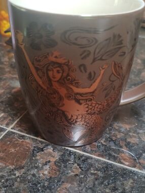 Mermaid Accent Ceramic Mug in Rose Gold by